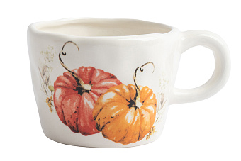 Кружка, 340 мл, керамика, молочная, Тыквы, Bright pumpkin
