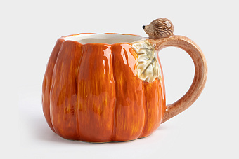 Кружка, 340 мл, керамика, оранжевая, Тыква, Bright pumpkin