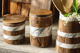 Банка для сыпучих продуктов Wood&Marble, 17х11,5 см, 1,1 л