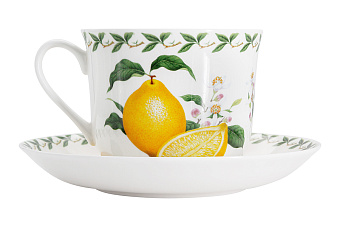 Чашка с блюдцем Лимон, 0,48 л