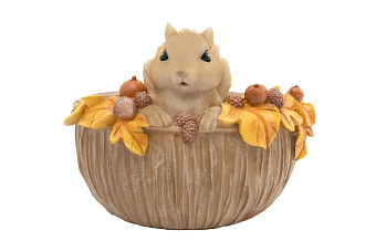 Конфетница, 17х14 см, полирезин, коричневая, Белка, Autumn forest