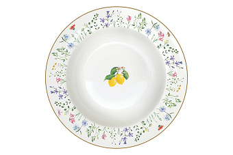 Тарелка суповая Цветы и лимоны, 21,5 см