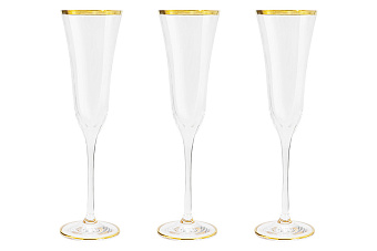 Набор бокалов для шампанского Сабина золото, 0,175 л, 6 шт