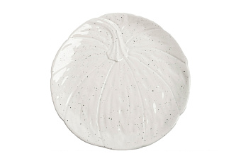 Блюдо, 22 см, керамика, белое, в крапинку, Тыква, Light pumpkin