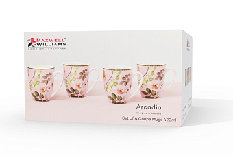 Набор кружек Arcadia, розовый, 0,42 л, 4 шт