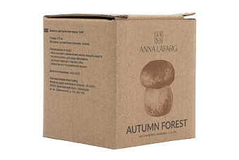 Емкость для соли или перца, 7 см, керамика, молочно-коричневая, Гриб, Autumn forest