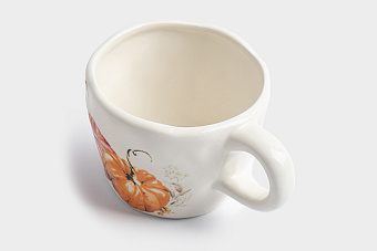 Кружка, 340 мл, керамика, молочная, Тыквы, Bright pumpkin