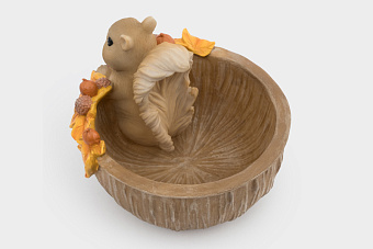 Конфетница, 17х14 см, полирезин, коричневая, Белка, Autumn forest