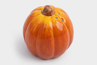 Емкость для соли или перца, 7 см, керамика, оранжевая, Тыква, Bright pumpkin