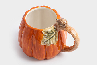 Кружка, 340 мл, керамика, оранжевая, Тыква, Bright pumpkin