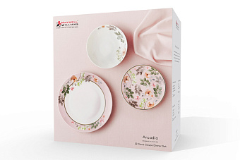 Обеденный набор Arcadia, розовый, 4 персоны, 12 предметов