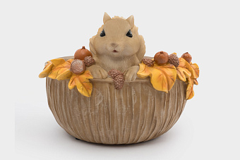 Конфетница, 17х14 см, полирезин, коричневая, Белка, Autumn forest