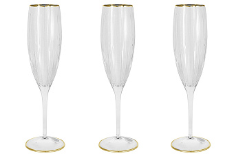 Набор бокалов для шампанского Пиза золото, 0,15 л, 6 шт