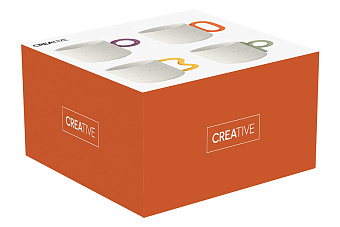 Набор кружек Creative, белый с оранжевым, жёлтым, зелёным, фиолетовым, 0,35 л, 4 шт
