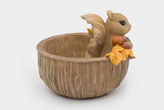 Конфетница, 17х14 см, полирезин, коричневая, Белка, Autumn forest