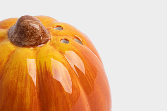 Емкость для соли или перца, 7 см, керамика, оранжевая, Тыква, Bright pumpkin