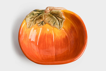 Пиала, 14х5 см, керамика, оранжево-зеленая, Тыква, Bright pumpkin