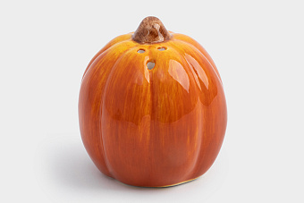 Емкость для соли или перца, 7 см, керамика, оранжевая, Тыква, Bright pumpkin