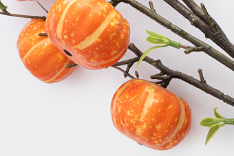 Ветка декоративная, 94 см, полиэстер/пластик, Тыквы, Bright pumpkin