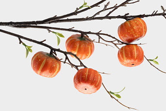 Ветка декоративная, 94 см, полиэстер/пластик, Тыквы, Bright pumpkin
