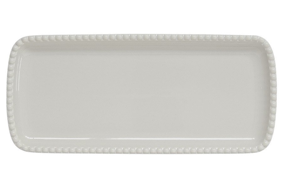 Блюдо прямоугольное Tiffany, серое, 36х16 см
